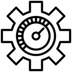 Gear outline icon, icon graphic, Vector illustration