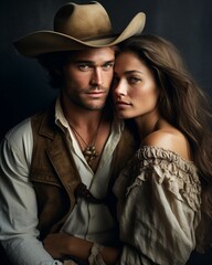 Romantic western couple