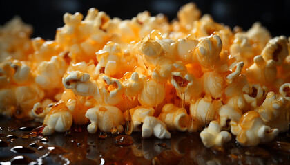 Fresh seafood on a plate, a gourmet meal in nature generated by AI