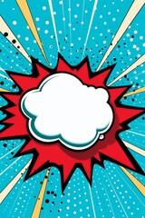 Vertical comic speech bubble for a social media announcement