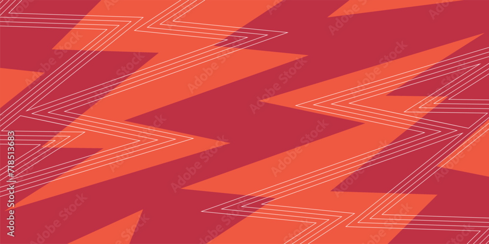 Aufkleber lightning zigzag red abstract background. with copy space area. vector design for banner, greeting c