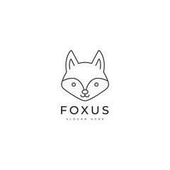 cute fox face adorable mammal logo design graphic vector