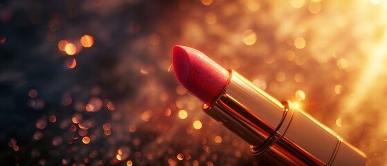 Makeup Product Advertisement. Lipstick Product Photography in Pink Hue