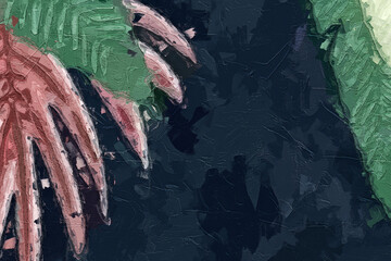 Oil paintings and various flowers, tigers, monkeys, and birds are beautiful