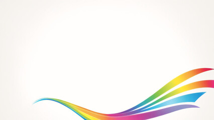 rainbow wavy background with white space for text illustration