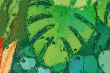 Oil paintings and various flowers, tigers, monkeys, and birds are beautiful