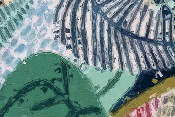 Oil paintings and various flowers, tigers, monkeys, and birds are beautiful