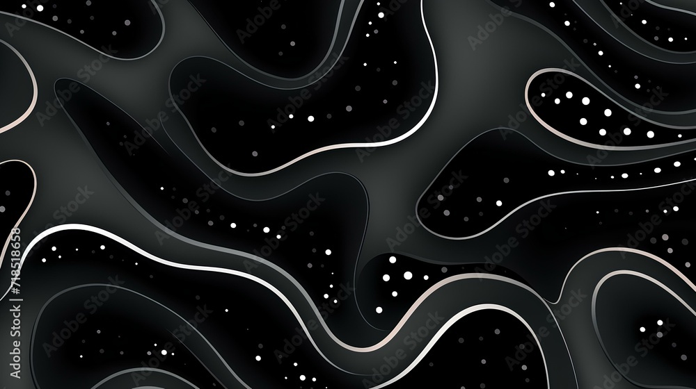Poster the design of a black abstract background. modern pattern in the form of wavy lines.