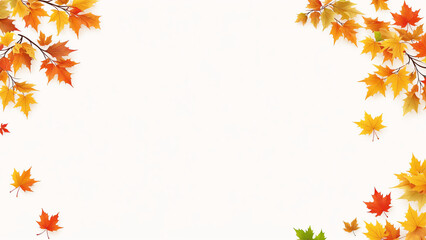 autumn leaves on the white background
