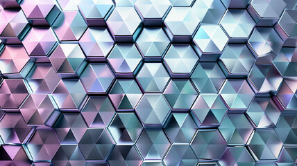 Chrome Stainless steel texture. Metal background. Hexagon steel tile texture. Futuristic tiled aluminum background.