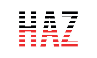 HAZ three initial letter iconic line negative space minimal logo design vector template. monogram, abstract, wordmark, business, typography, minimalist, brand, company, flat, modern, unique, simple