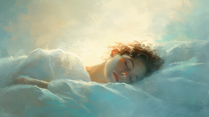 Digital Painting Sleep - obrazy, fototapety, plakaty