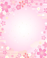 Obraz na płótnie Canvas 桜の花の可愛い背景