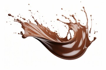 Chocolate Splash with a Burst of Flavor, Highlighted Against an Isolated White Canvas, Generative AI