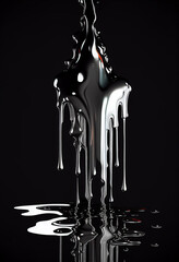 Dripping chrome silver metal sculpture