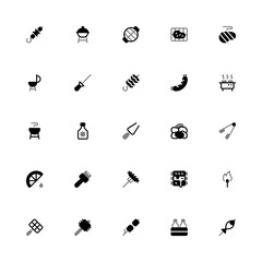 BBQ Duotone 2D Icon Collection with Editable Stroke and Pixel