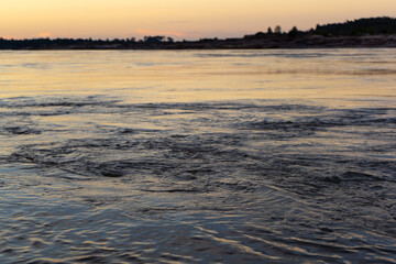 Surface of Mekong river at dusk