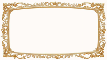 an ornate gold frame on a white background