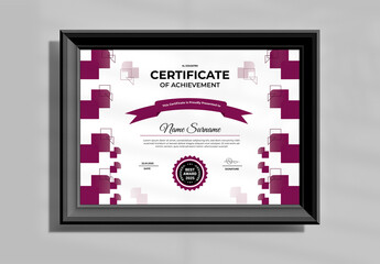 Certificate Layout With Colorful Accents