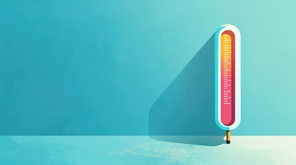 illustration of a thermometer in a blue background