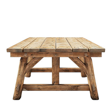 Wooden Table Isolated