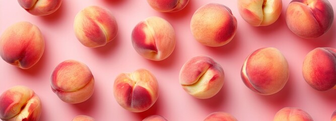 peach fuzz fruit seamless pattern on peach fuzz colour background. Colour of the year 2024