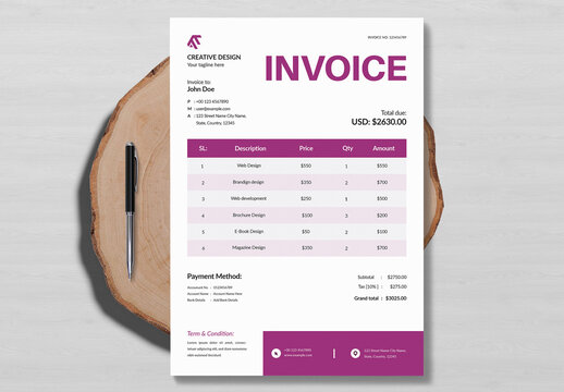 Modern And Simple Invoice Layout