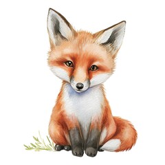 Fototapeta premium Baby Fox Cute Illustration Watercolor