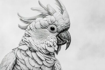 Sketch Cockatoo Perched Branch The