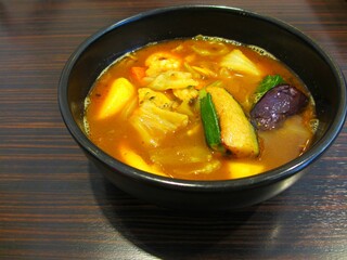 Soup curry with vegetables, Japanese style food 