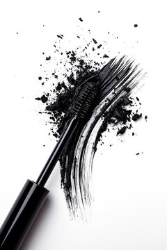 Cosmetics Beauty Mascara on a White Background, a Captivating Makeup Product for Your Advertisement