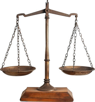 Scales of justice isolated on transparent background. PNG