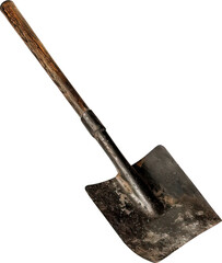 Old shovel isolated on transparent background. PNG