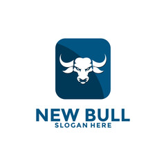 bull head logo design inspiration, bull apps logo vector template