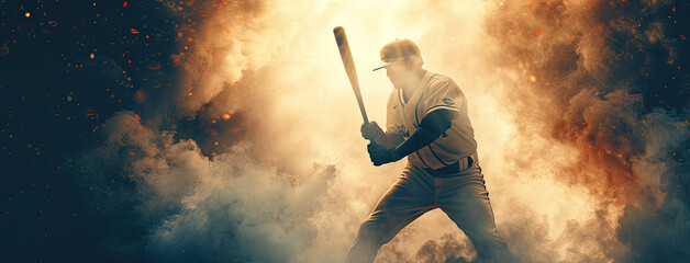 a baseball player with his bat in the light, he baseball player is about to open up a pitch at...