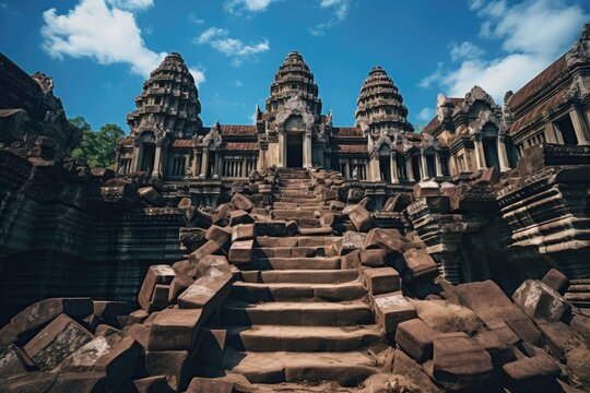 Exploring the historic temples of Angkor Wat, Cambodia.