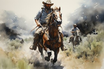 Horseback riding in the Patagonian wilderness, Argentina.