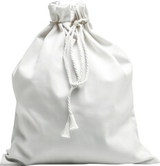 White cloth bag isolated on transparent background. PNG
