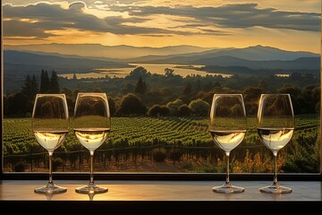 Wine tasting in the Napa Valley, California. - obrazy, fototapety, plakaty
