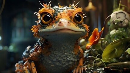 Obraz premium Anthropomorphic Animal Photo Generated with AI Tools