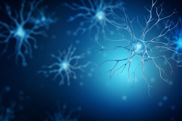 A blue background with the words neuron