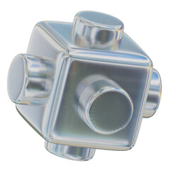 Silver Cube Abstract 3D Icon