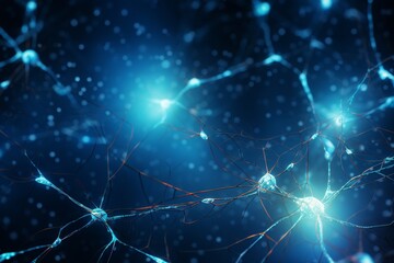 A blue background with the words neuron