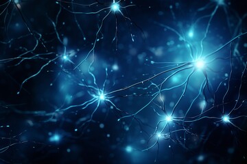 A blue background with the words neuron