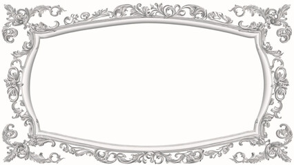 an ornate ornate frame with a white background