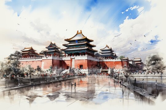 Visiting the Forbidden City in Beijing, China.