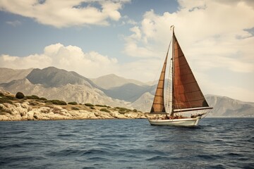 Obraz premium Sailing through the Greek Islands.