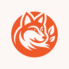 flat vector animal fox logo