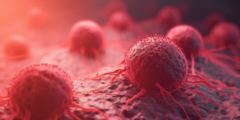 Group of isolated cancer cells - 3d illustration