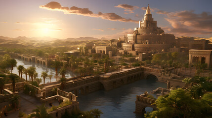 The great city of Babylon - obrazy, fototapety, plakaty